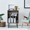 Freestanding Record Player Stand Record Storage Cabinet with Metal Legs